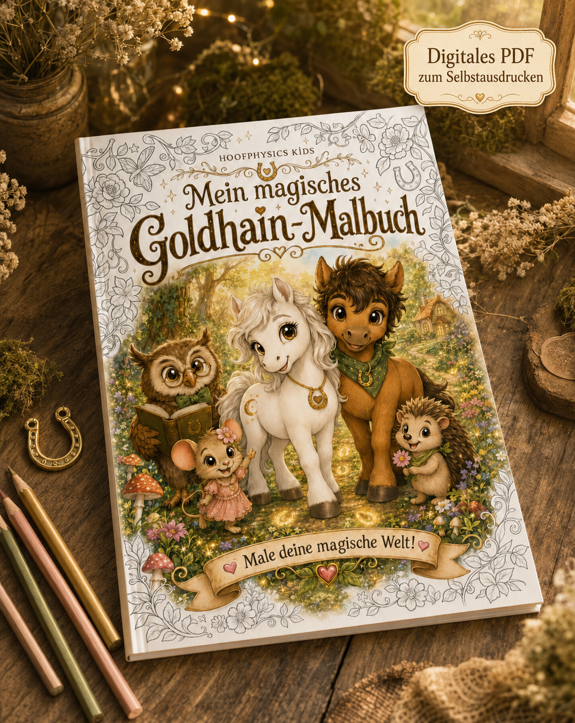 Mein magisches Goldhain-Malbuch-PDF zum Ausdrucken
